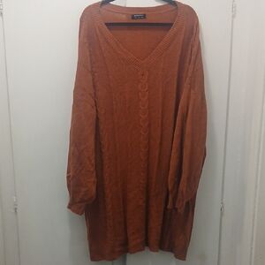 BloomChic Warm Brown Knit Sweater Dress